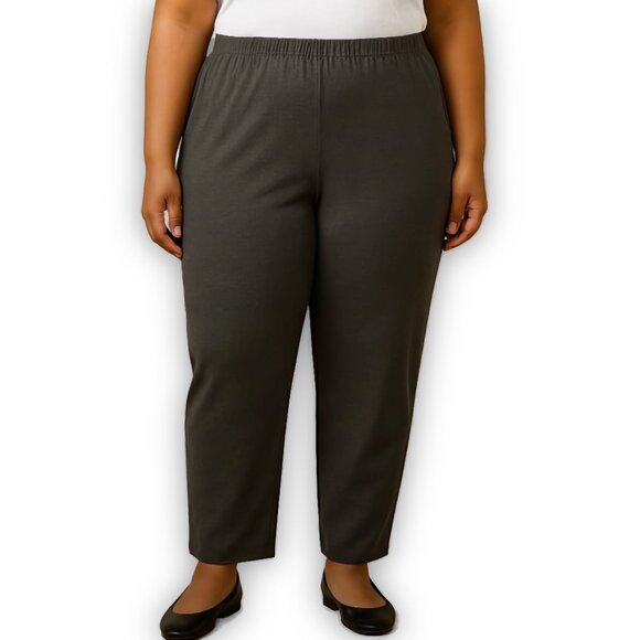 Modern Soul Relaxed Fit Ponte Pants Gray XL Petite - Picture 1 of 10
